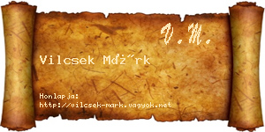 Vilcsek Márk névjegykártya